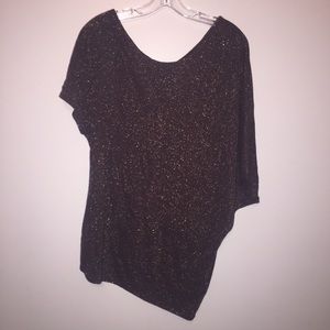 3/$15 Express Asymmetrical gold sparkle shirt